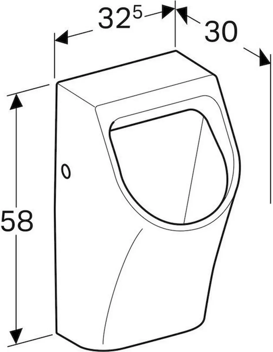 Geberit 300 Urinoir 32.5x30cm - Wit - afbeelding 3 van 6