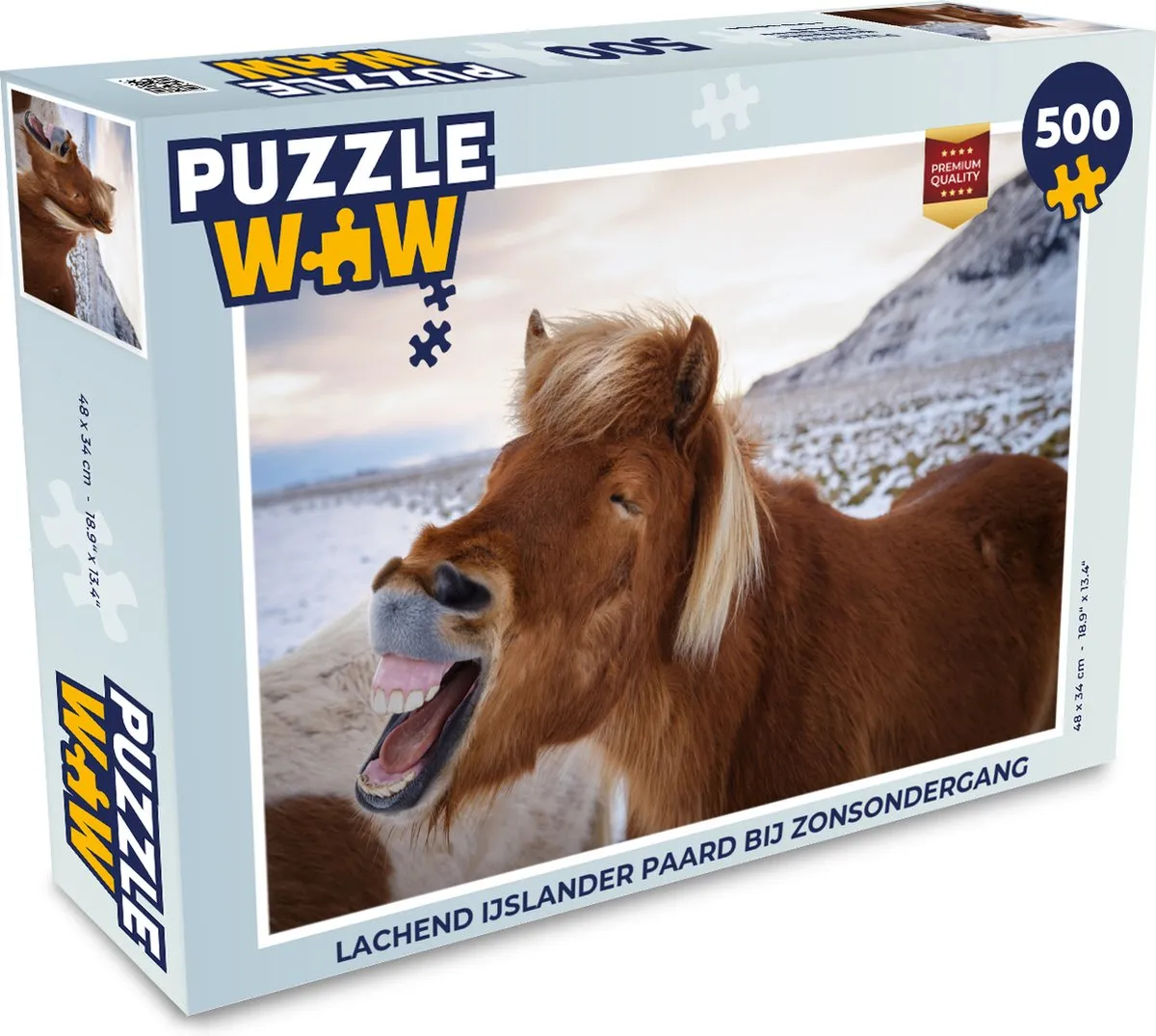 PuzzleWow Lachend IJslander Paard Legpuzzel 500 Stuks