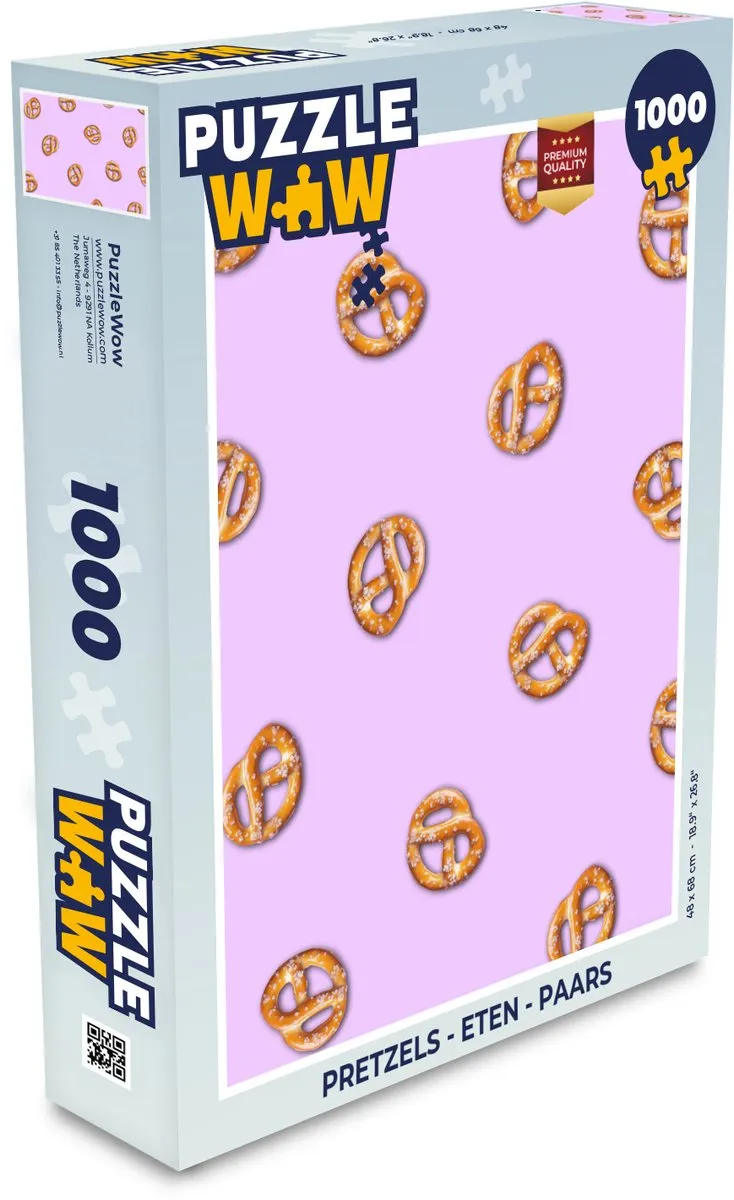 PuzzleWow Pretzels Legpuzzel 1000 Stuks - Paars