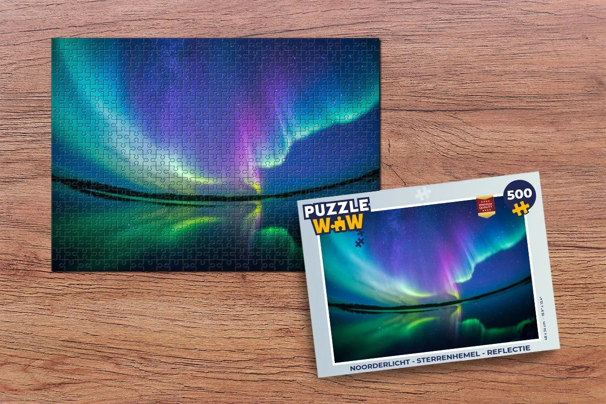 PuzzleWow Noorderlicht Legpuzzel 500 Stuks - Multicolor
