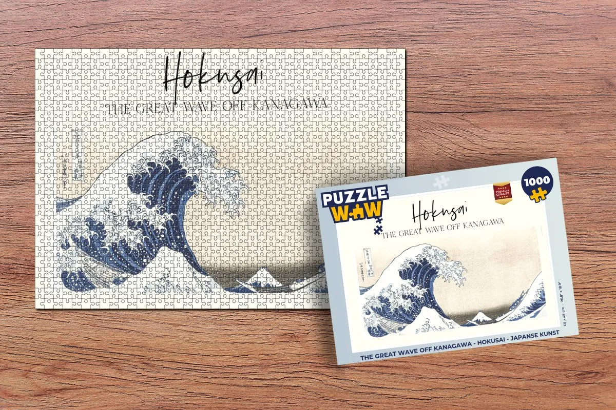 PuzzleWow The Great Wave of Kanagawa Legpuzzel 1000 Stuks - Multicolor