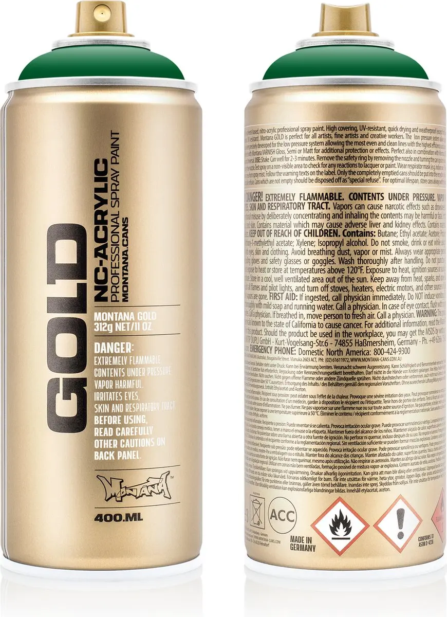 Montana GOLD S6020 Shock Green Dark spuitbus 400ml