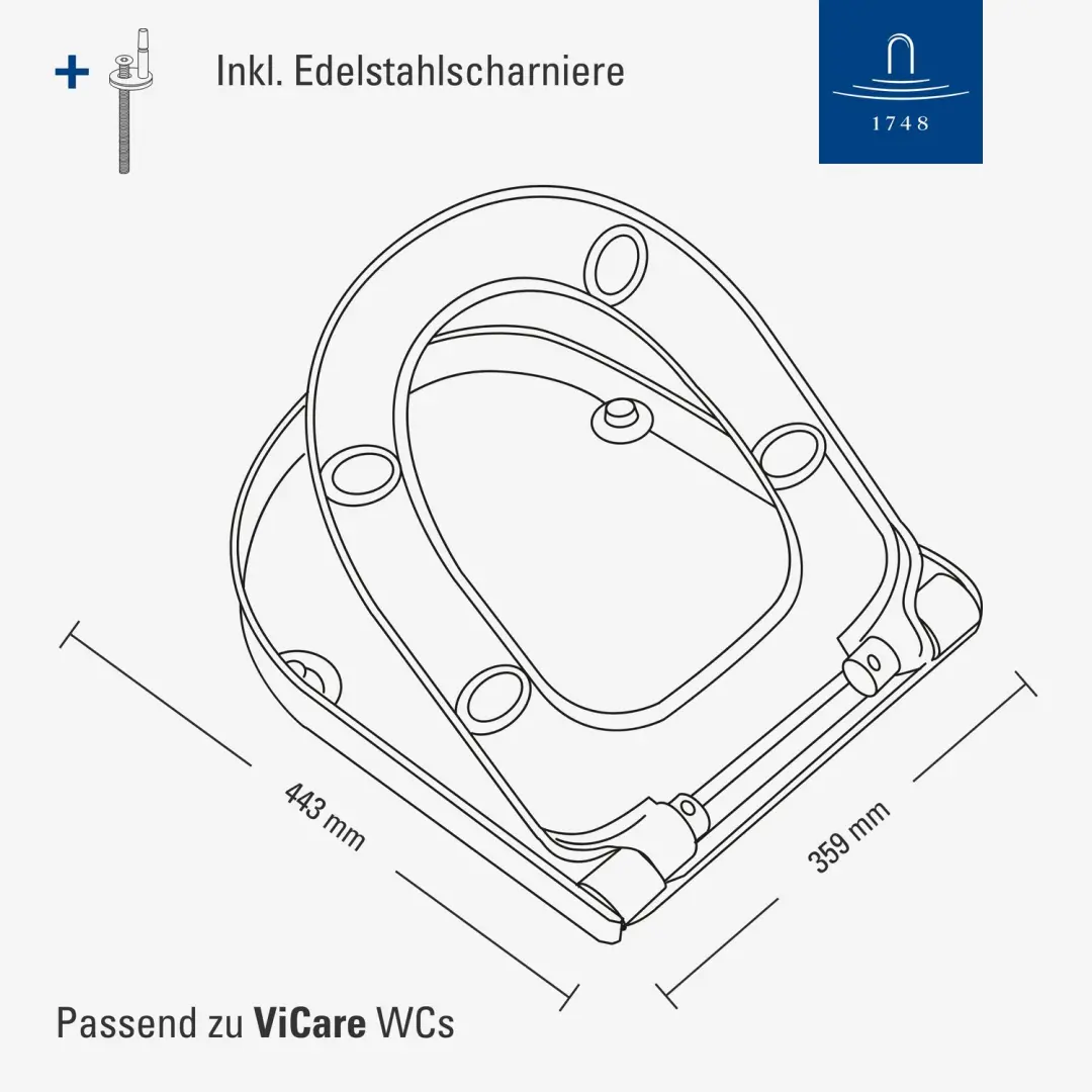Villeroy & Boch ViCare WC-bril SoftClosing 9M51B101 - Wit - afbeelding 5 van 6