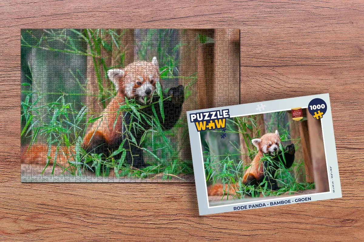 PuzzleWow Rode Panda Legpuzzel 1000 Stuks - Multicolor