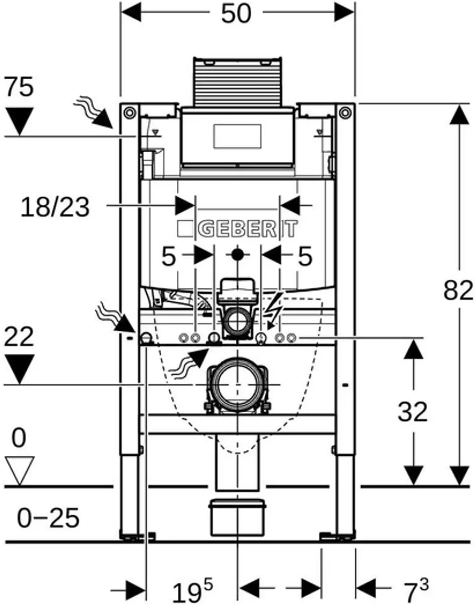 Geberit Duofix Omega Inbouwreservoir 82cm - Blauw - afbeelding 2 van 6