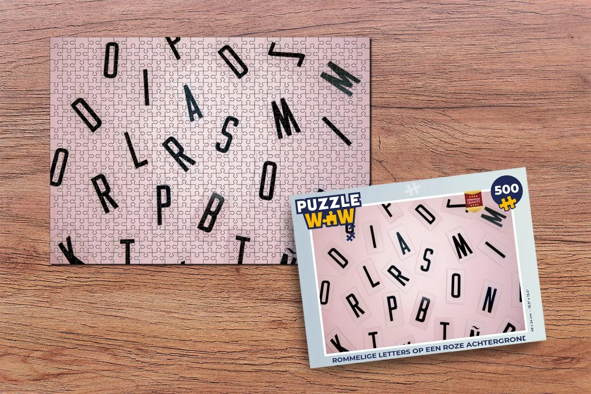 PuzzleWow Rommelige Letters Legpuzzel 500 Stuks - Multicolor