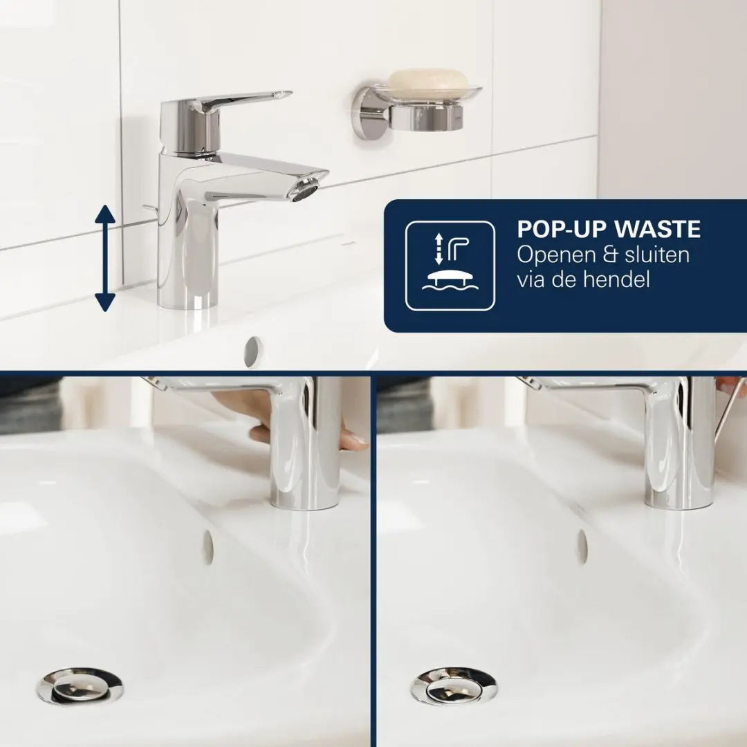 GROHE Dice wastafelmengkraan M-Size 5L/min Chroom - afbeelding 5 van 6