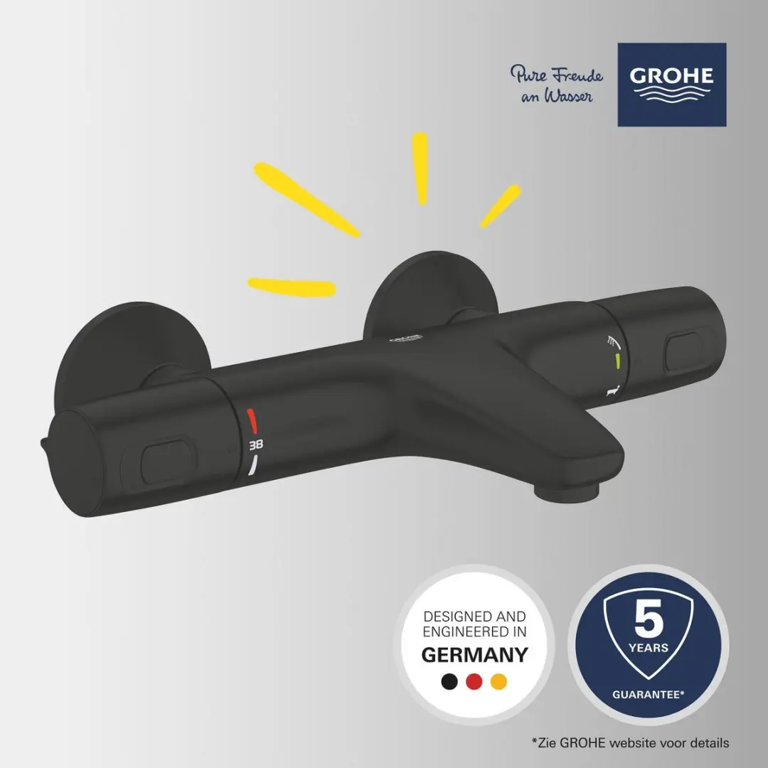 GROHE QuickFix Precision Trend Thermostaatkraan - Mat Zwart - afbeelding 5 van 6