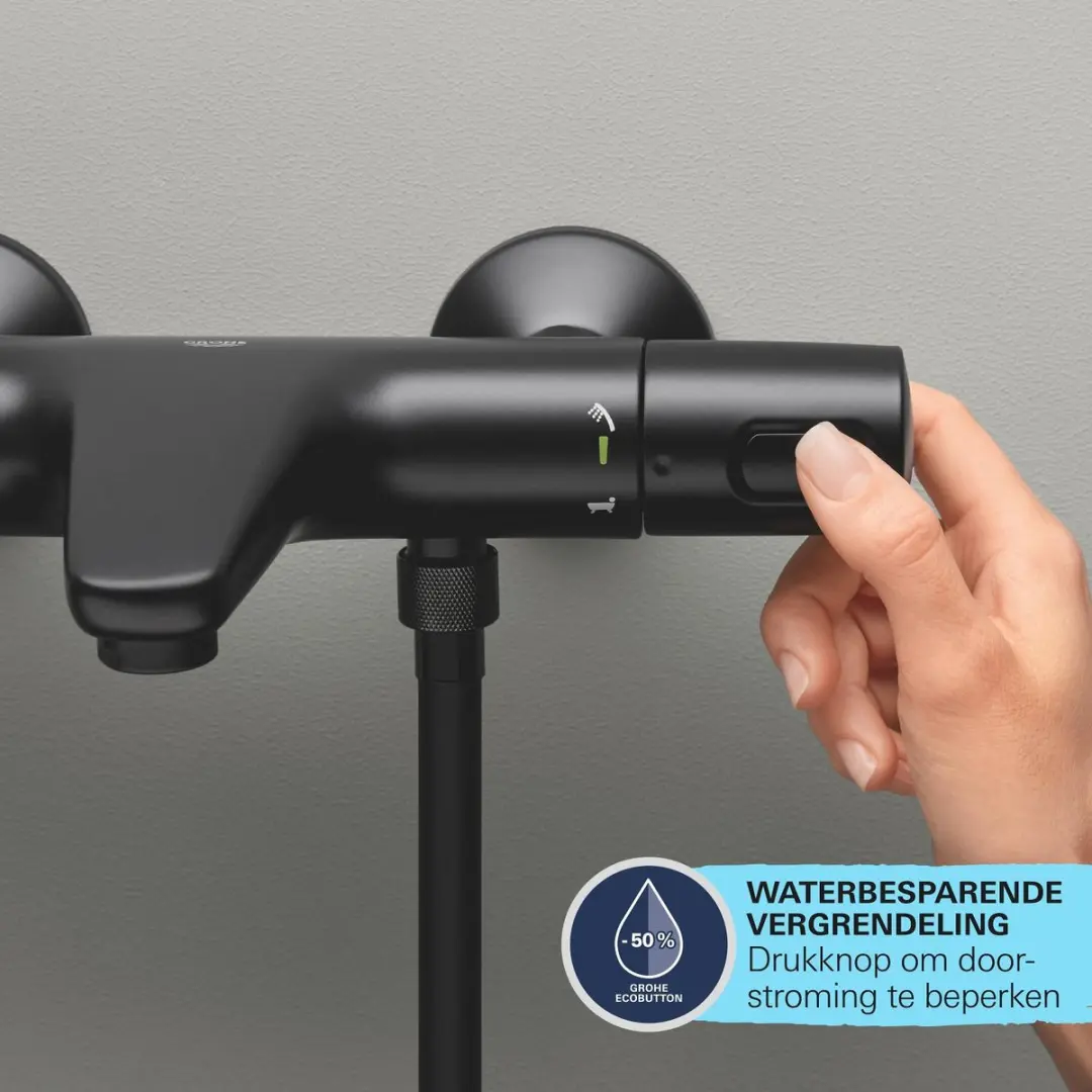 GROHE QuickFix Precision Trend Thermostaatkraan - Mat Zwart - afbeelding 6 van 6