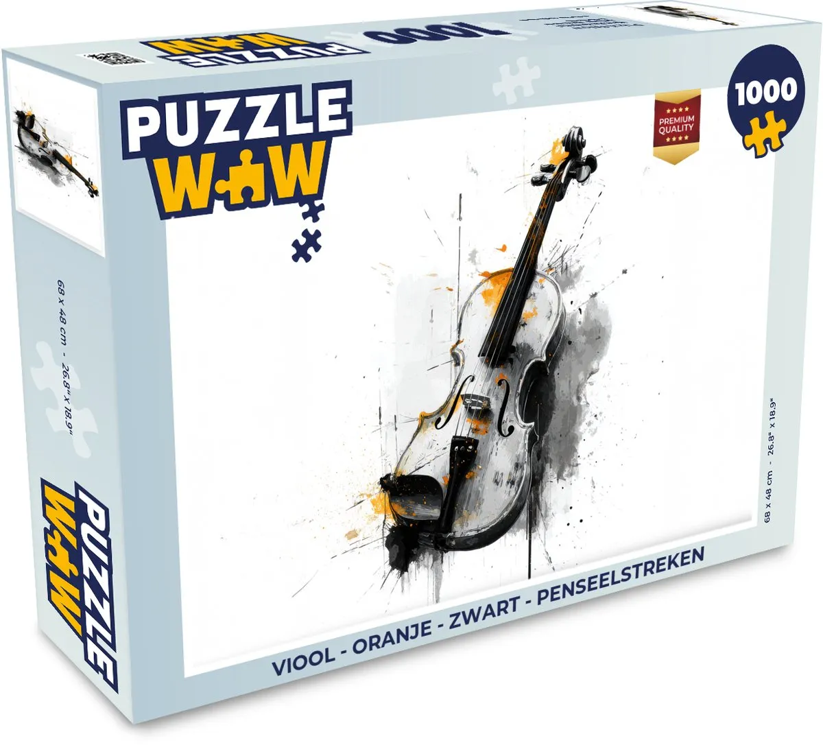 PuzzleWow Viool Legpuzzel 1000 Stuks - Oranje/Zwart