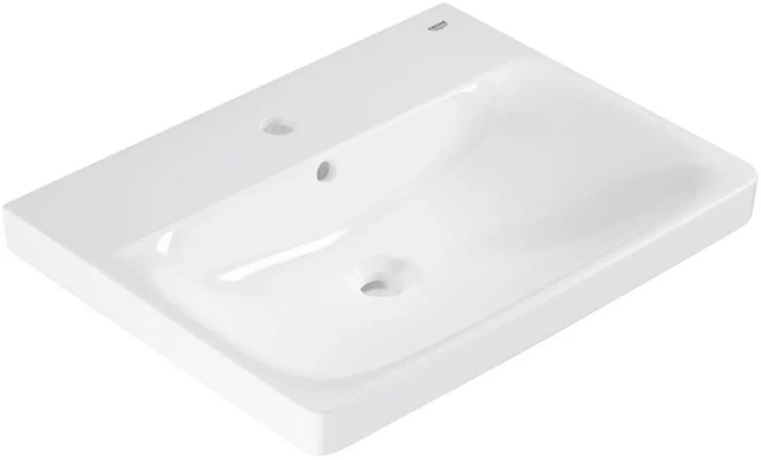 Grohe Euro Ceramic Wastafel 60x47cm - Kraangat & Overloop - Wit - afbeelding 5 van 6