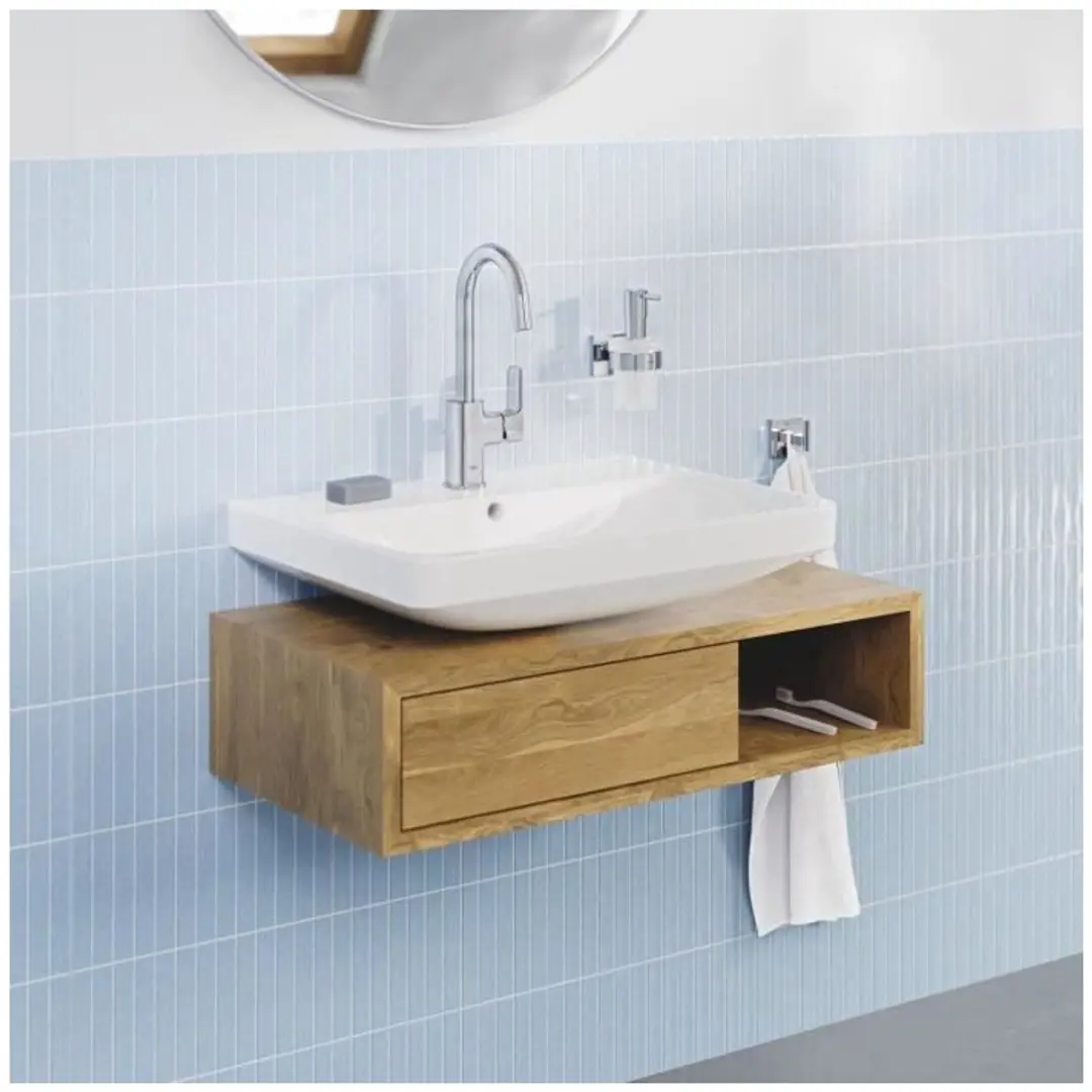 Grohe Euro Ceramic Wastafel 60x47cm - Kraangat & Overloop - Wit - afbeelding 3 van 6