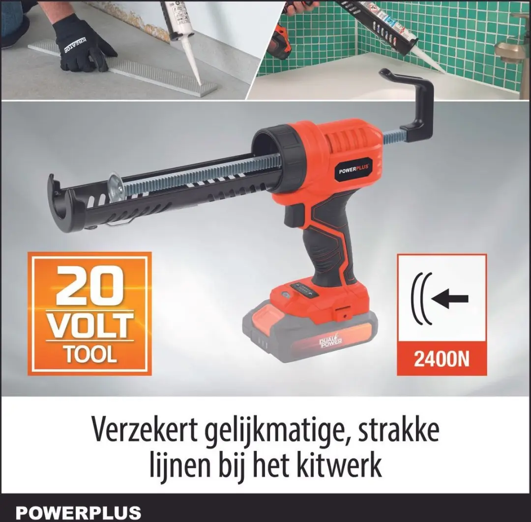 Powerplus Dual Power Kitpistool POWDP7051 - 20V - Oranje - afbeelding 4 van 6