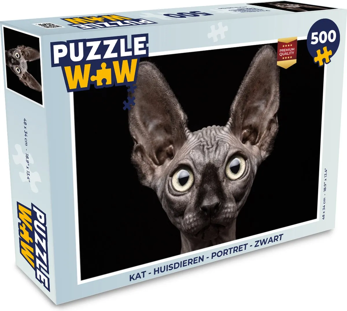 PuzzleWow Kat Portret Legpuzzel 500 Stuks