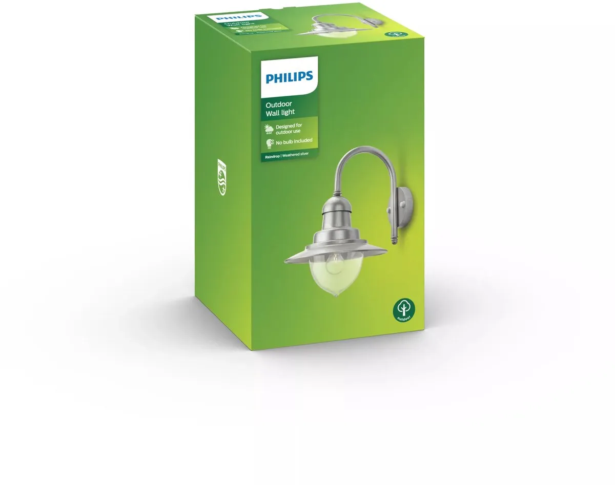 Philips Raindrop Buitenwandlamp Grijs