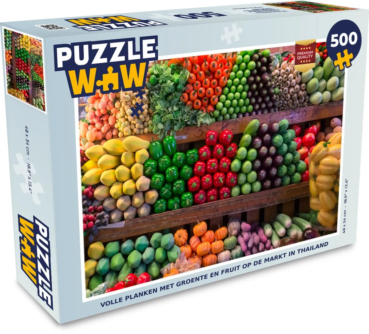 PuzzleWow Groente & Fruit Thailand Legpuzzel 500 Stuks