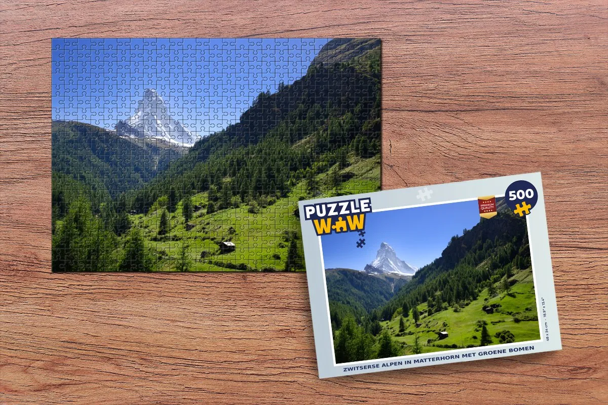 PuzzleWow Zwitserse Alpen Matterhorn Legpuzzel 500 Stuks - Multicolor