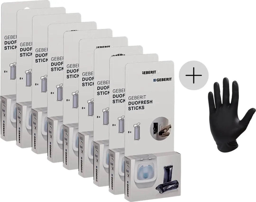 Geberit DuoFresh Sticks voordeelverpakking 72 stuks + latex handschoen