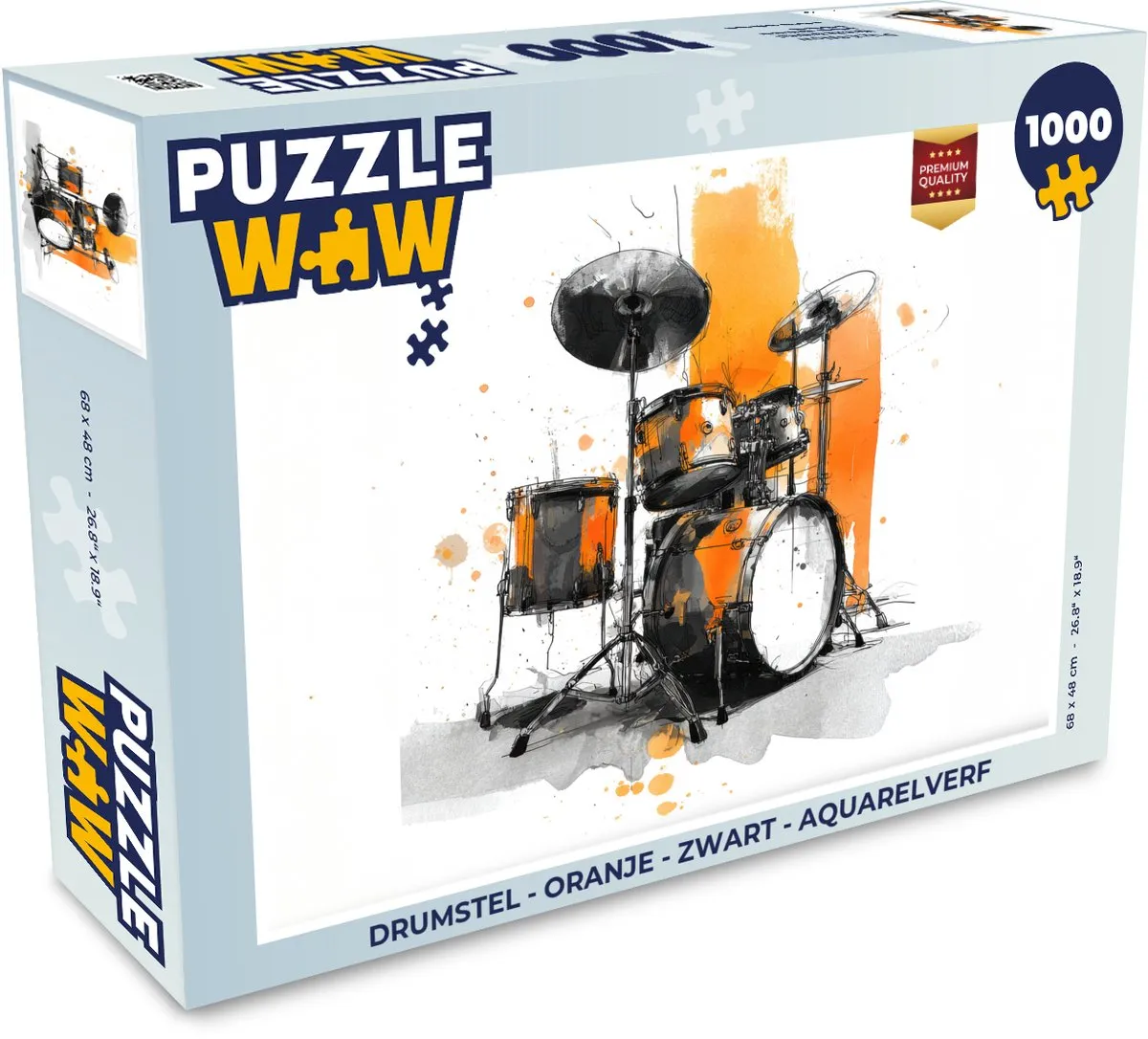 PuzzleWow Drumstel Puzzel 1000 Stuks - Oranje/Zwart