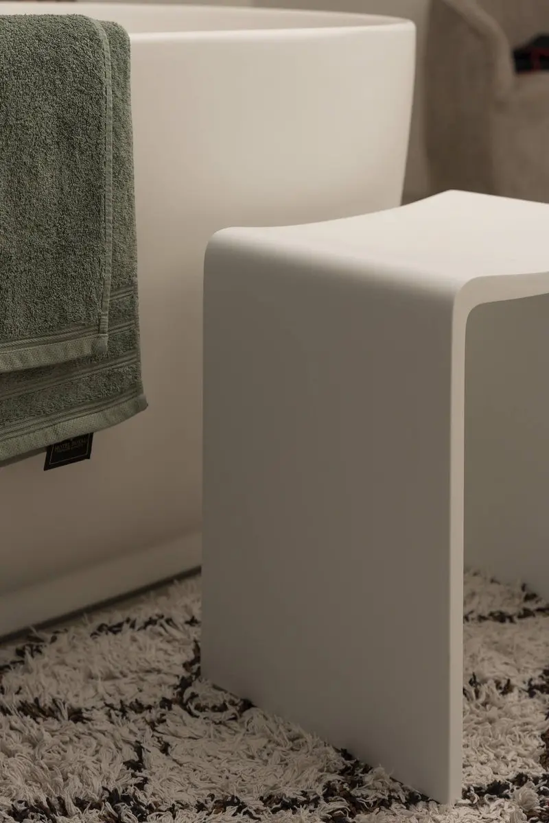 Saqu Spa Deluxe Kruk 40x30x42,5cm Mat Wit - afbeelding 3 van 6