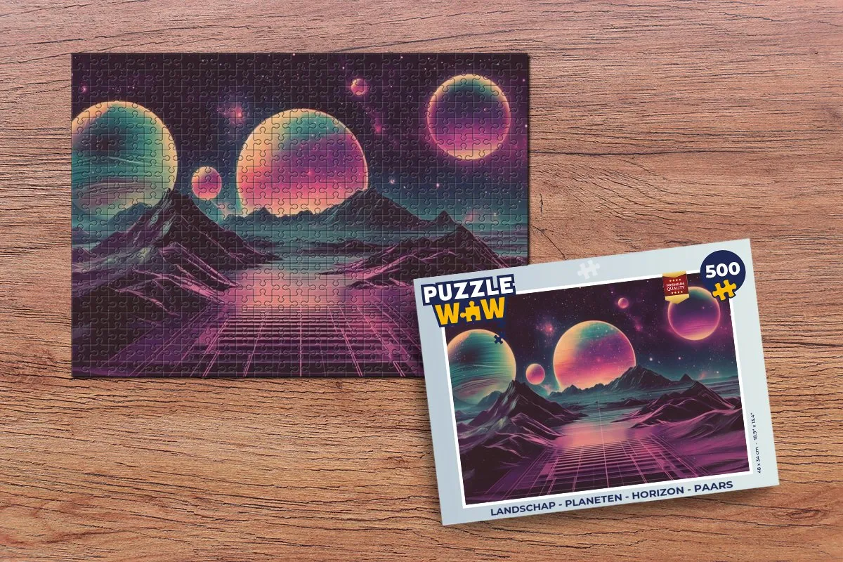 PuzzleWow Planeten Horizon Legpuzzel 500 Stuks - Paars - MPN 8721414227303