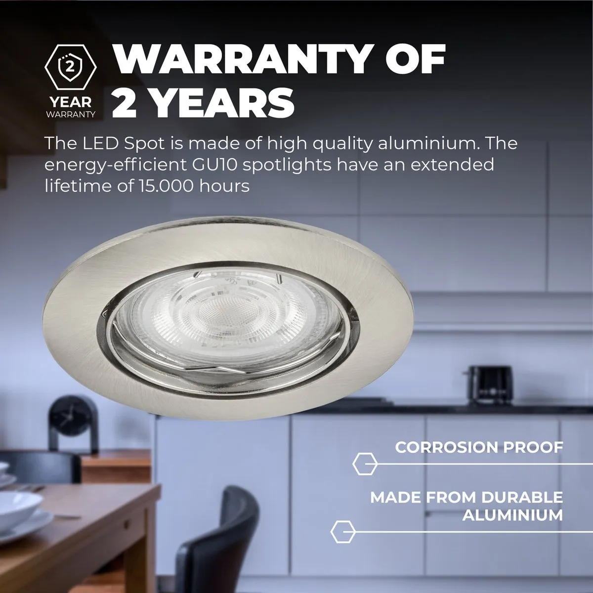 Ledvion LED Inbouwspot Amsterdam 3W - RVS - 6500K