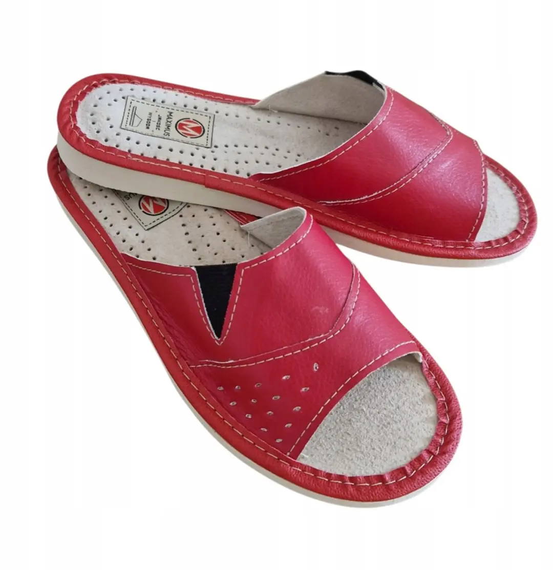 Dames pantoffels Maximus, open, met elastiek, maat 40, rood