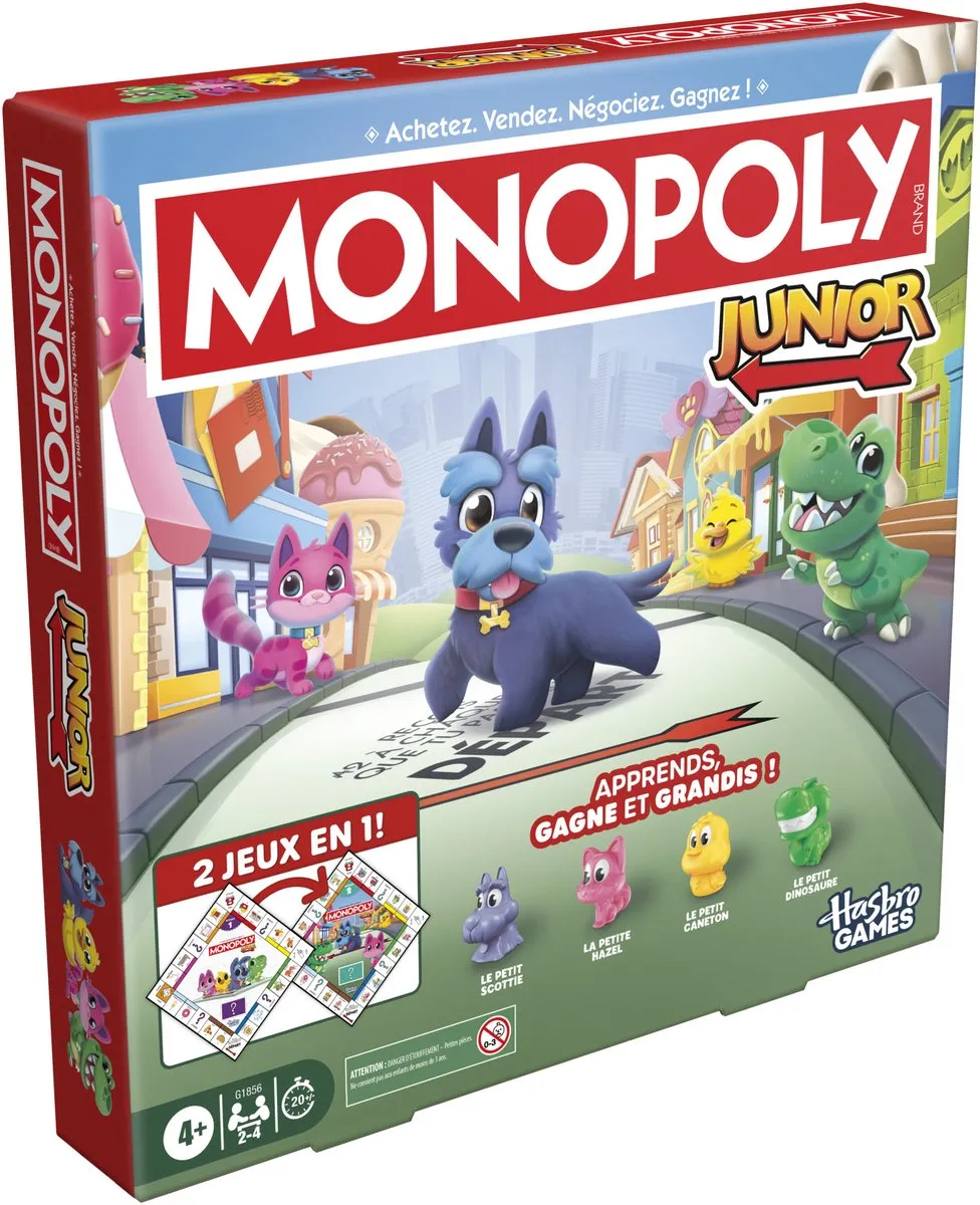 Monopoly Junior G1856 Bordspel - 2 Spellen in 1 - Fransie Editie