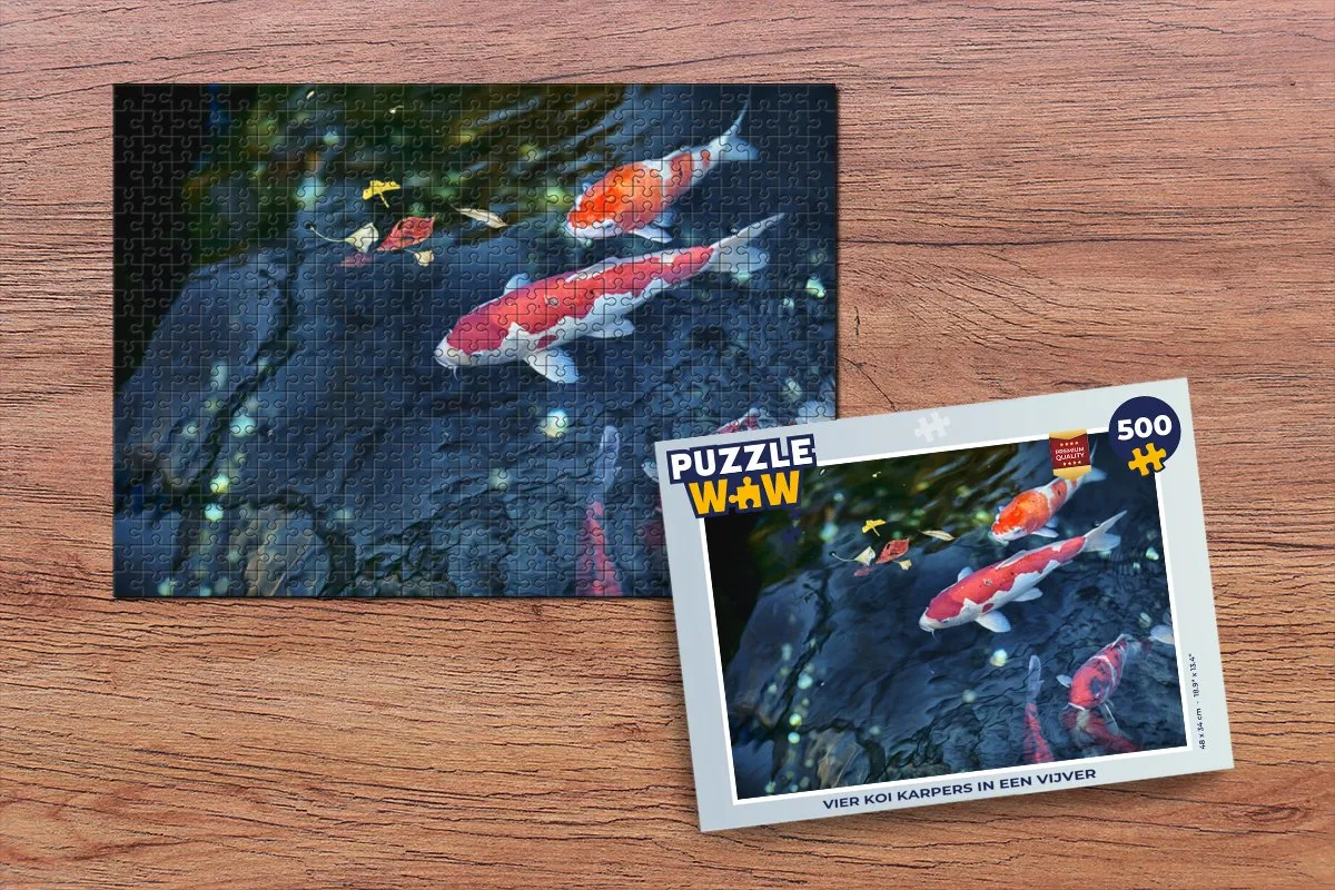 PuzzleWow Legpuzzel Koi Karpers Vijver 500 Stuks