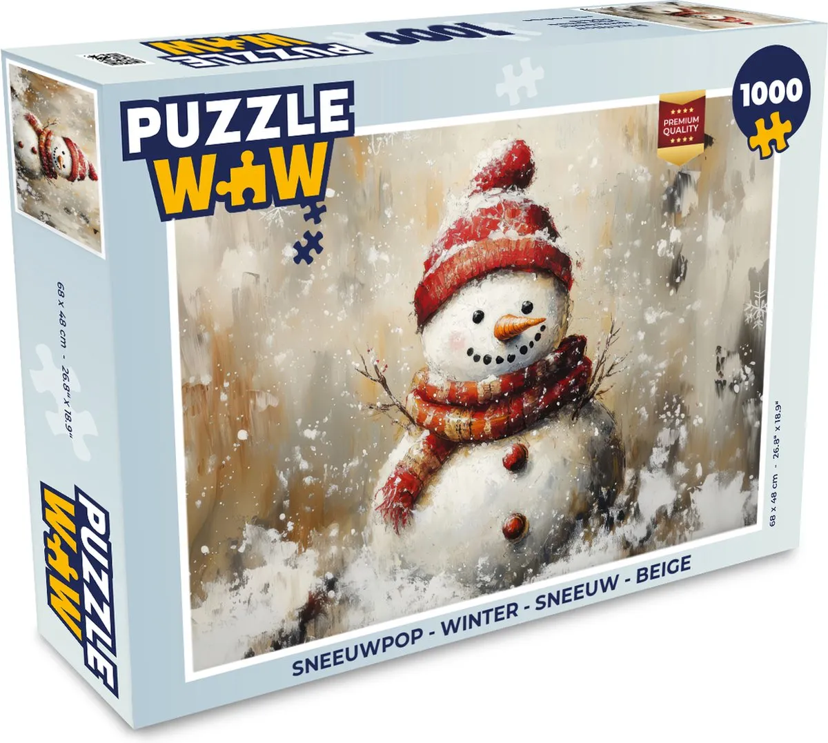 PuzzleWow Legpuzzel Sneeuwpop 1000 Stuks