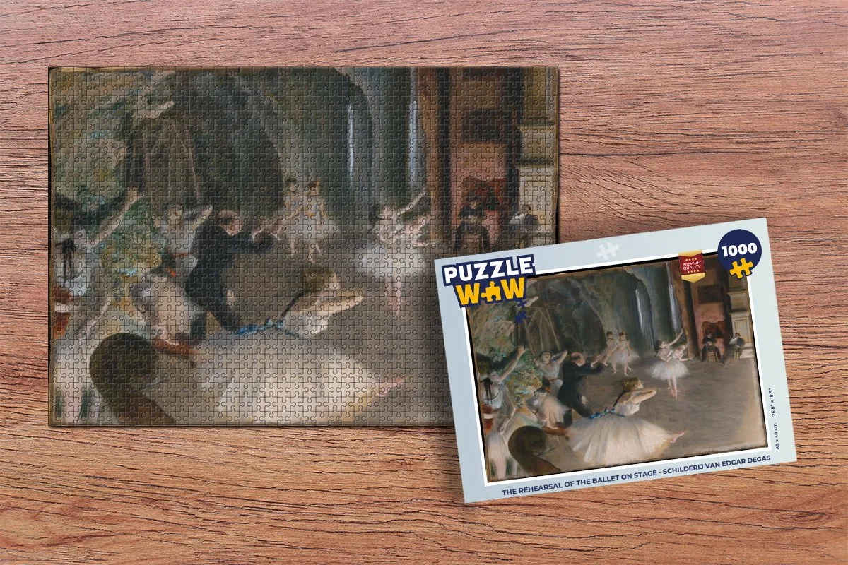 PuzzleWow Legpuzzel The Rehearsal of the Ballet on Stage - 1000 Stuks - Multicolor