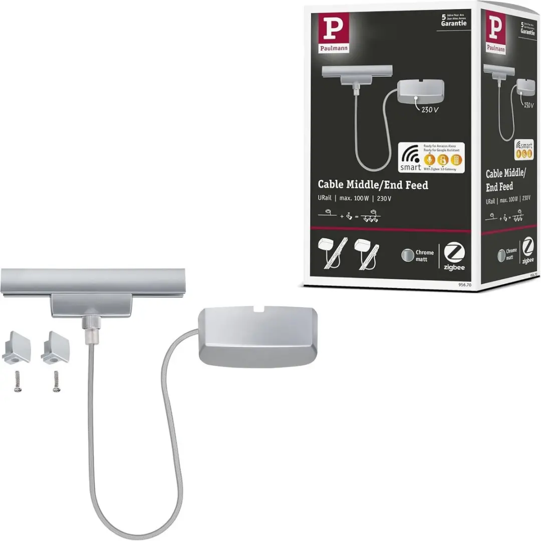 Paulmann URail Voeding Zigbee 95672 - Zwart mat - afbeelding 2 van 6