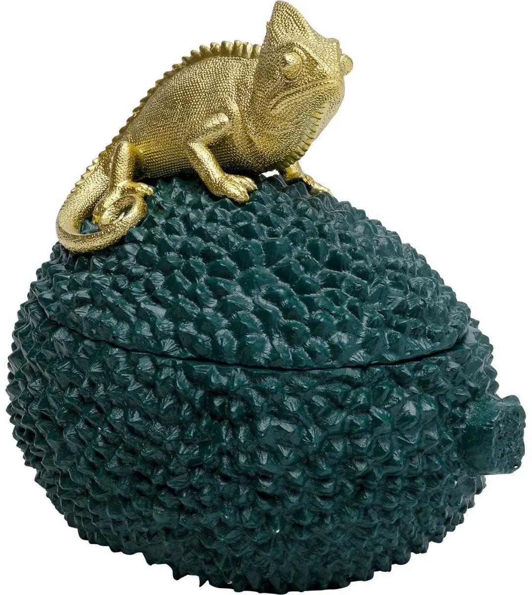 Kare Decoratiepot Chameleon 20cm - Goud/Donkergroen - afbeelding 3 van 6