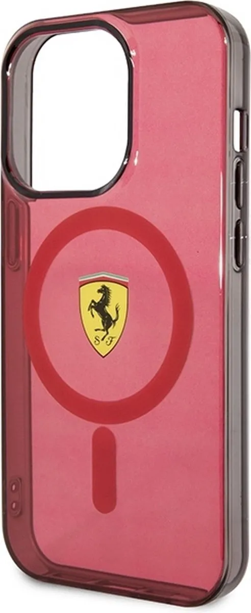 Ferrari Translucent Back Case MagSafe iPhone 14 Pro - Rood