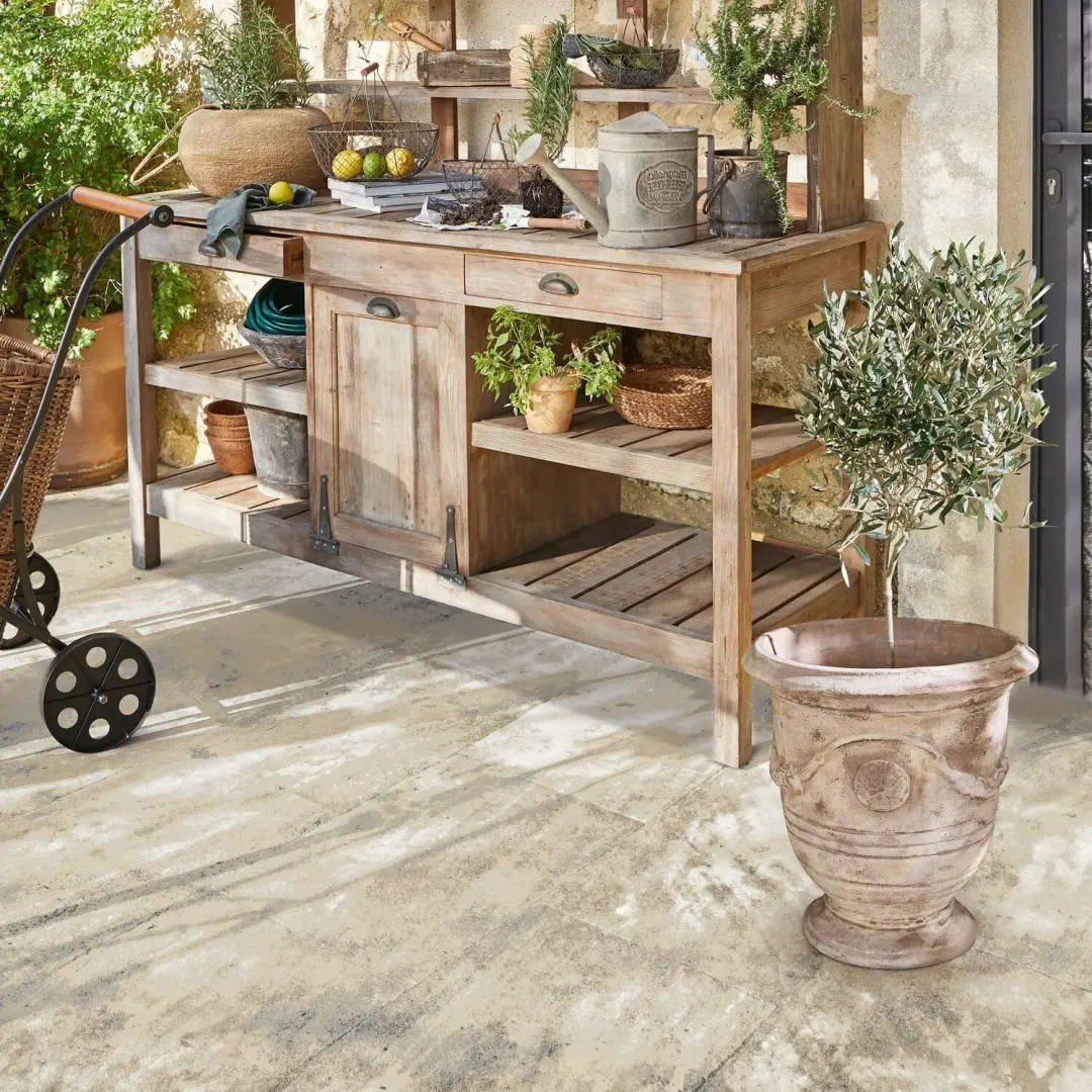 Loberon Garwood Sierpot - 49cm antiekbeige - afbeelding 3 van 6