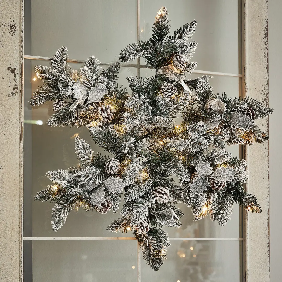 Loberon Azimara Ledkerststuk - Groen/Wit - afbeelding 3 van 5