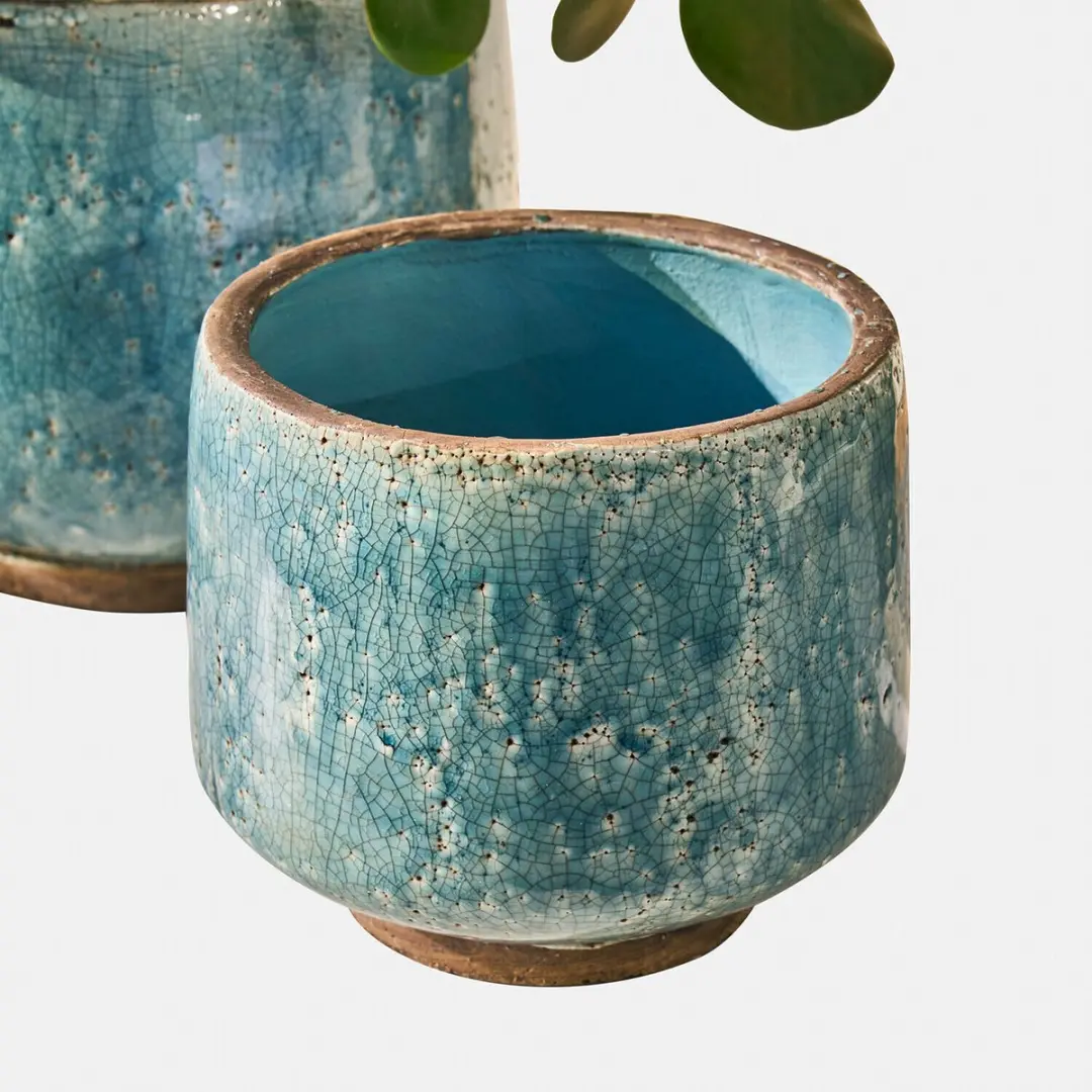 Loberon Mavoreta Sierpotten - 2 Stuks Antiekblauw - afbeelding 4 van 4