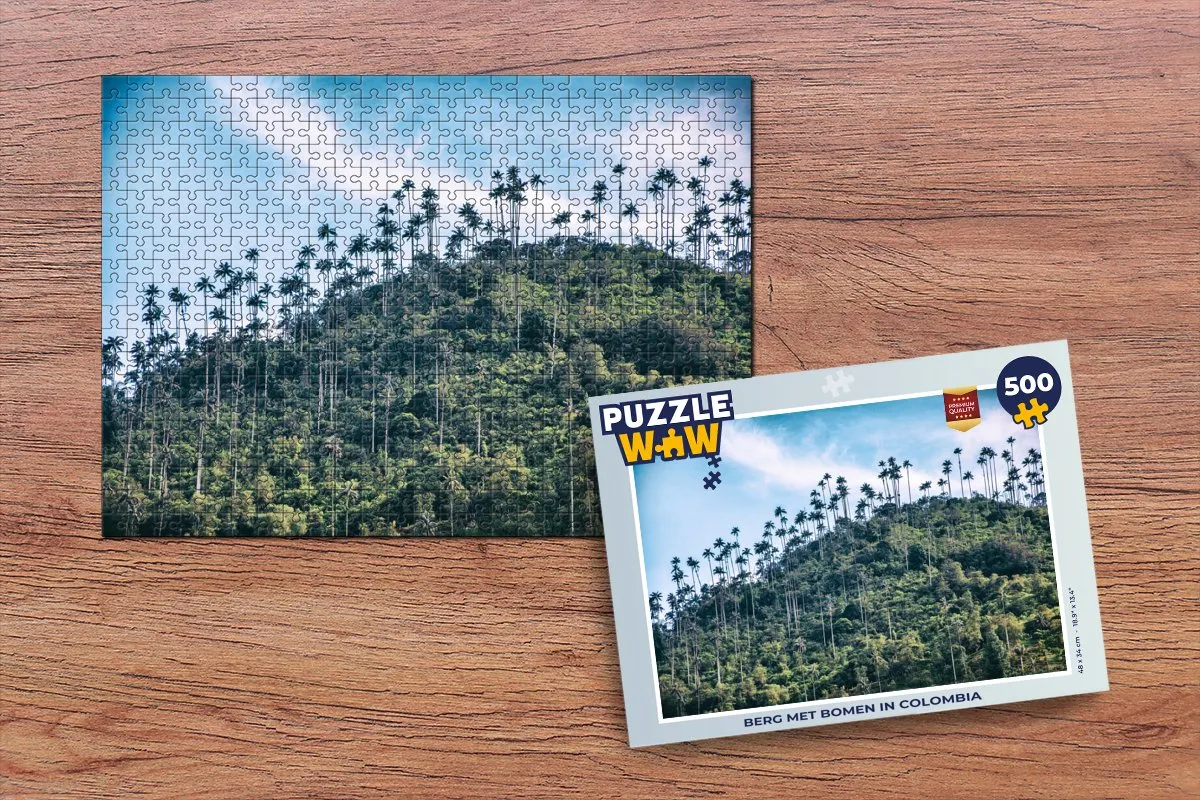 PuzzleWow Legpuzzel Berg met bomen Colombia 500 Stuks - Multicolor