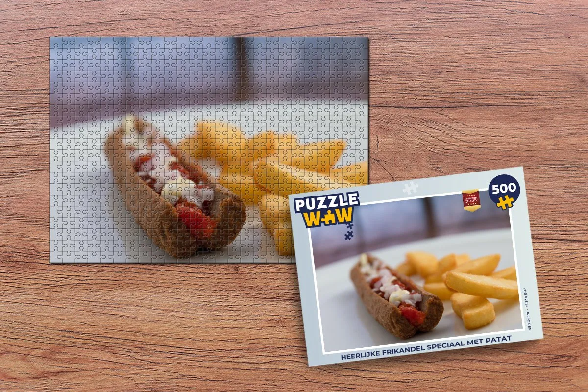 PuzzleWow Heerlijke Frikandel Speciaal Legpuzzel 500 Stuks - Multicolor