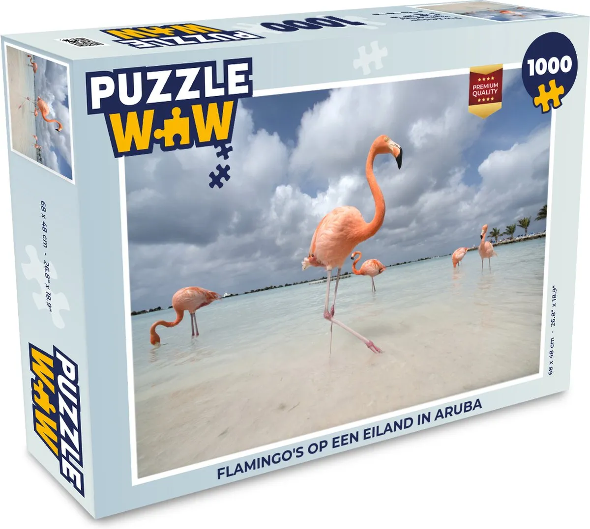 PuzzleWow Legpuzzel Flamingo's op Aruba 1000 Stuks