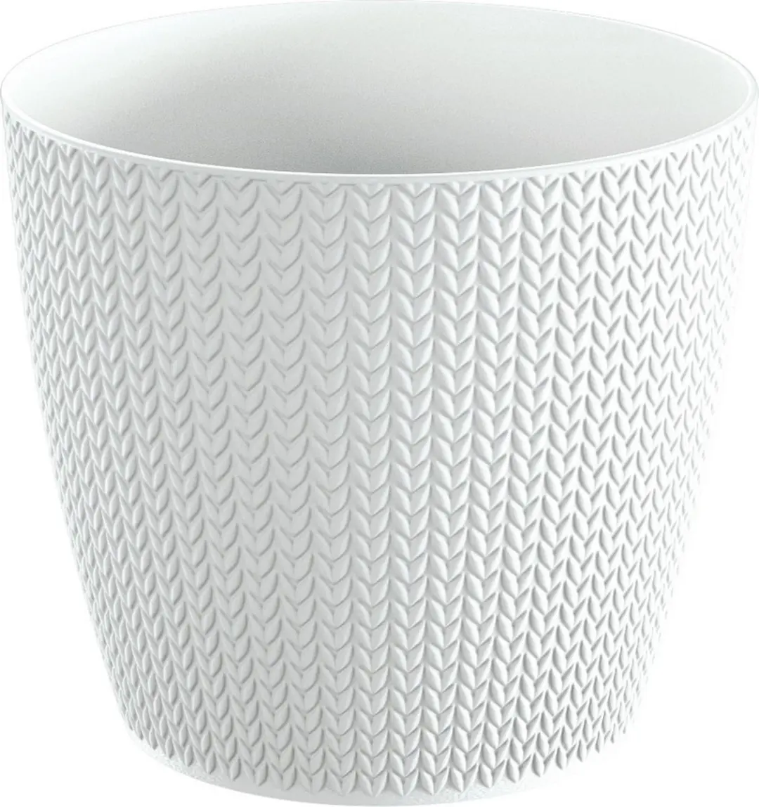 Prosperplast Plantenpot - parel wit - kunststof - D19 x H17 cm - Stijlvol - buiten/binnen