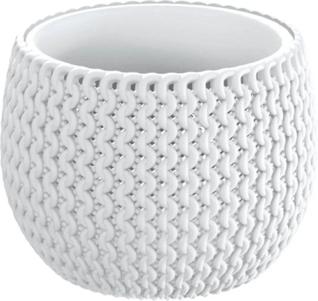 Prosperplast Bloempot Splofy - wit - 1400 ml - D18 cm - Tuin - Buiten - Binnen - kunststof