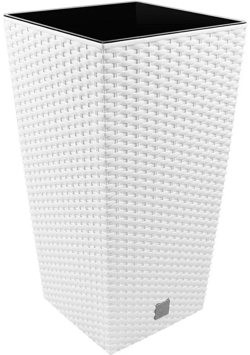 Prosperplast Rato Square Bloempot 29x29x55cm Wit - afbeelding 3 van 3