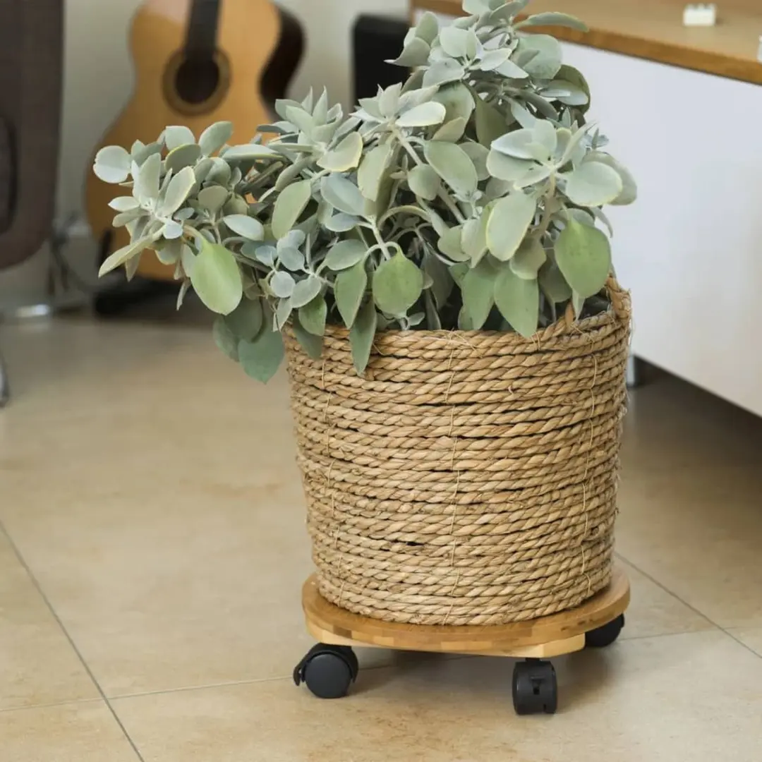 Nature Planttrolley WPC Bamboe Naturel Ø30cm - afbeelding 2 van 6