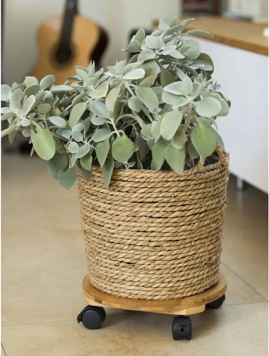Nature Planttrolley WPC Bamboe Naturel Ø30cm - afbeelding 6 van 6