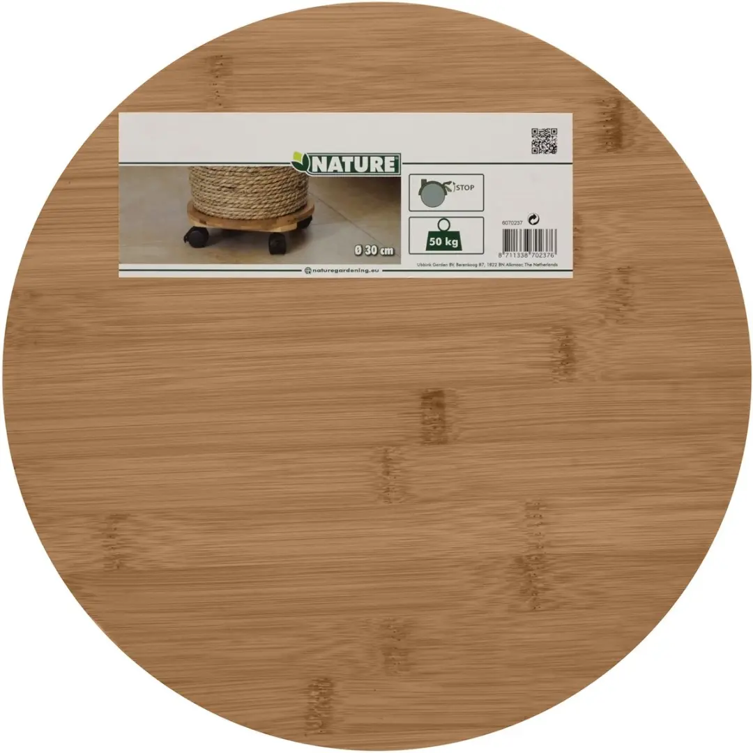 Nature Planttrolley WPC Bamboe Naturel Ø30cm - afbeelding 5 van 6