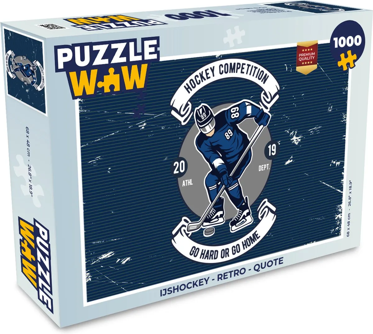 PuzzleWow IJshockey Retro Legpuzzel 1000 Stuks