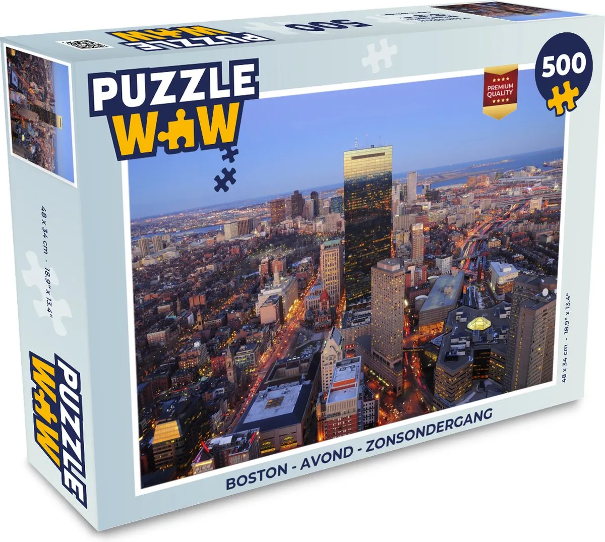 PuzzleWow Boston Avond Zonsondergang Legpuzzel 500 Stuks