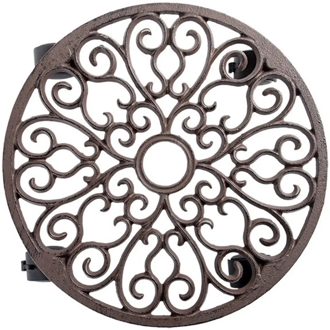 Esschert Design Plantentrolley Rond - 34,5x34,5cm - Bruin - afbeelding 4 van 5