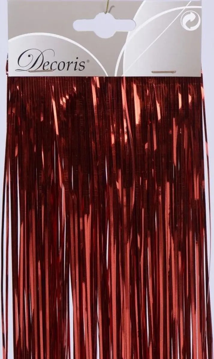 Decoris Lametta Kerstversiering Rood 50x40cm - afbeelding 3 van 6